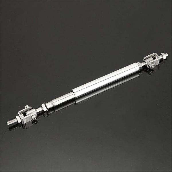 2pcs Silver LARGE Adjustable Universal Front Rear Bumper Lip Splitter Strut Brace Rod Support Bar