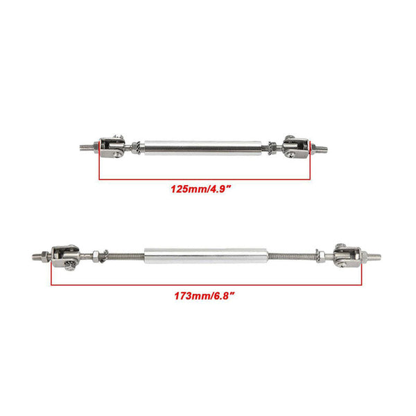 2pcs Blue SMALL Adjustable Universal Front Rear Bumper Lip Splitter Strut Brace Rod Support Bar