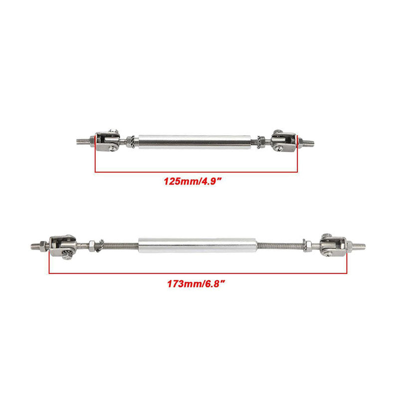 2pcs 20cm Red Extra LARGE Adjustable Universal Front Rear Bumper Lip Splitter Strut Brace Rod Support Bar