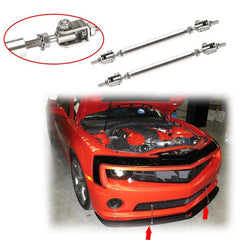2pcs Silver SMALL Adjustable Universal Front Rear Bumper Lip Splitter Strut Brace Rod Support Bar