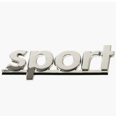 Sport' Underlined Chrome Car Badge/ Emblem ABS