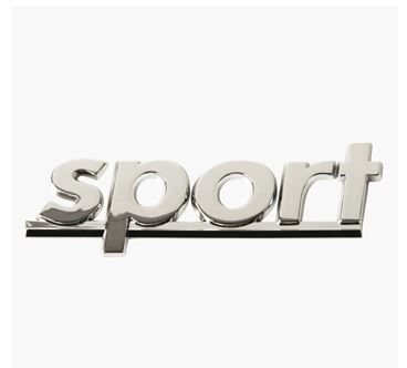 Sport' Underlined Chrome Car Badge/ Emblem ABS
