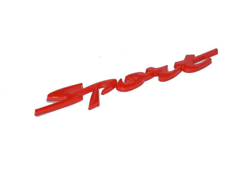 Car 3D Red Cursive Style Sport Metal Logo Emblem Badge Sticker Decal