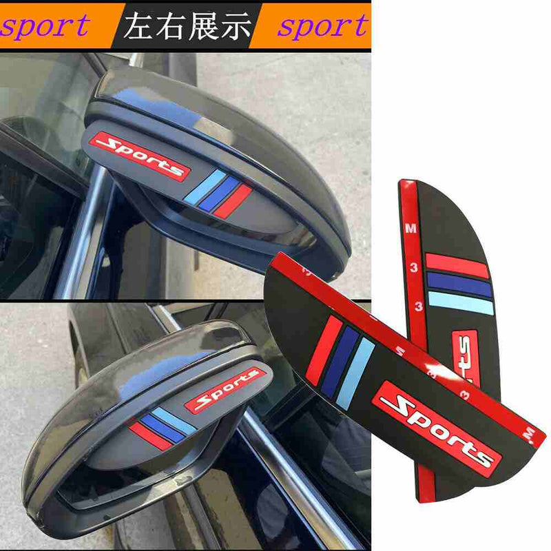 2pcs Sports Black Car Rear View Side Mirror Rain Board Eyebrow Guard Sun Visor