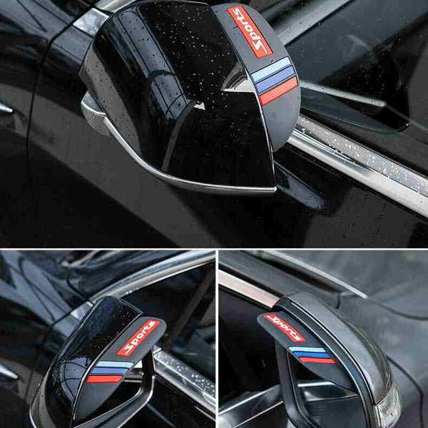 2pcs Sports Black Car Rear View Side Mirror Rain Board Eyebrow Guard Sun Visor