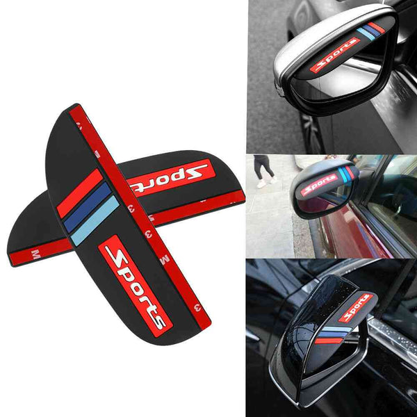2pcs Sports Black Car Rear View Side Mirror Rain Board Eyebrow Guard Sun Visor