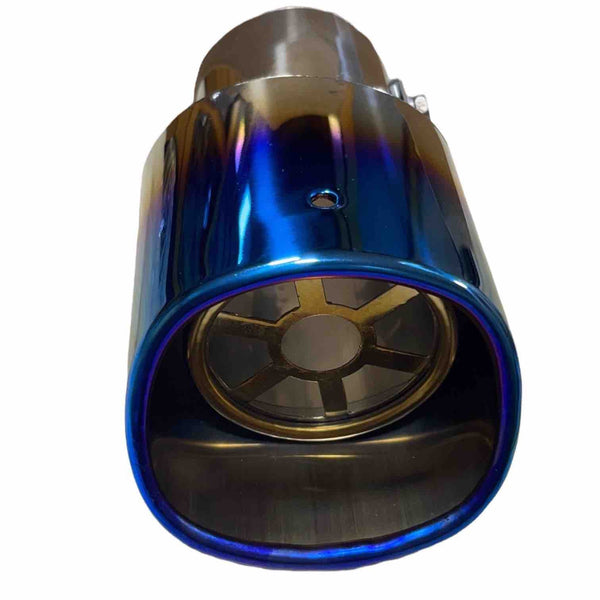 Square Straight Burnt Blue Color Universal Stainless Steel Exhaust Tip Pipe Car Rear Exhaust Muffler Modification