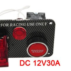 Carbon Fiber Ignition Switch Panel Toggle Engine Start Push Button Racing Car (Small)