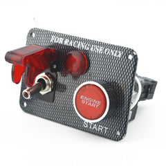 Carbon Fiber Ignition Switch Panel Toggle Engine Start Push Button Racing Car (Small)