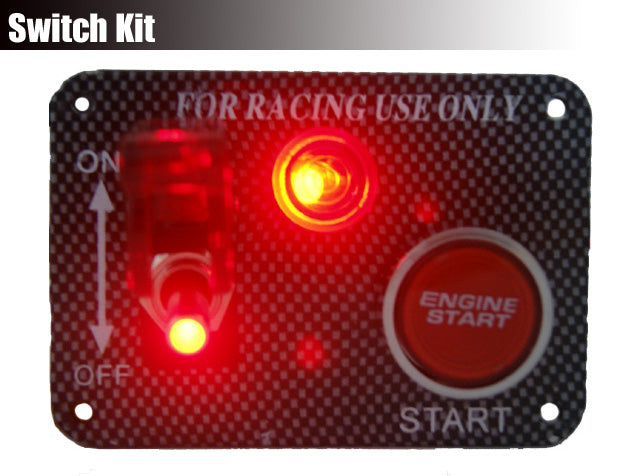 Carbon Fiber Ignition Switch Panel Toggle Engine Start Push Button Racing Car (Small)