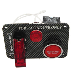 Carbon Fiber Ignition Switch Panel Toggle Engine Start Push Button Racing Car (Small)