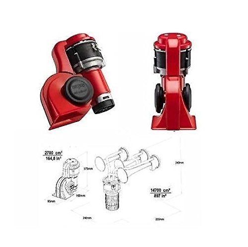 Stebel Nautilus BRIO BP3 Air Pressure Plain & Musical Twin Switchable Tone Horn With Relay For Bikes & Cars (Made in italy)