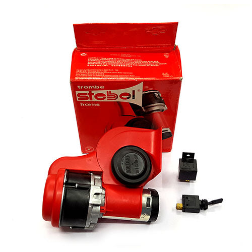 Stebel Nautilus BRIO BP3 Air Pressure Plain & Musical Twin Switchable Tone Horn With Relay For Bikes & Cars (Made in italy)