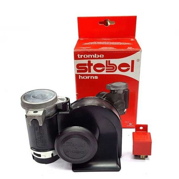 Stebel Nautilus Compact Twin Air Horn Universal 12V Air Horn With Relay For Bike & Cars (Made In Italy)