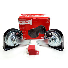 Stebel TM 80/2 High & Low Tone Horn Set With Relay For Bike & Cars (Made In Italy)