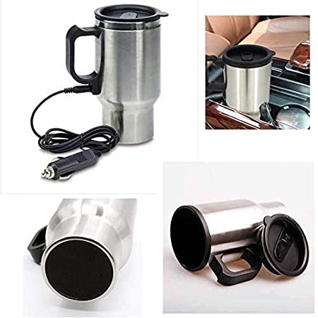 Steel Travel Outdoor Electric Mug 12 V Car Charging Electric Kettle Travel Coffee Mug Cup Heated Thermos 450 Ml