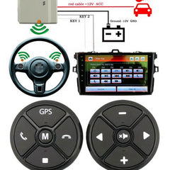Universal Car Steering Wheel Control Key Music Wireless DVD GPS Navigation Radio Remote Control Buttons