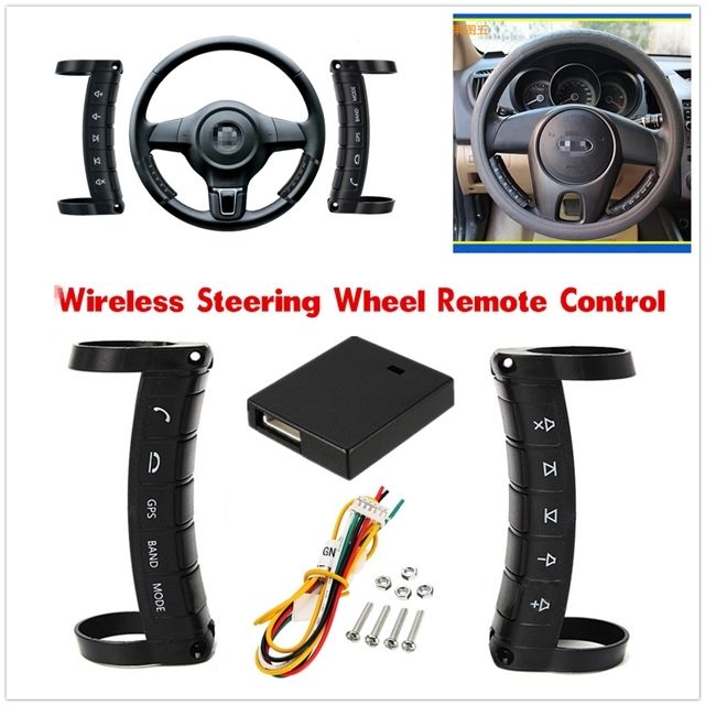 Universal Wireless Multifunctional Steering Wheel Controller Button Remote Control For Stereo DVD GPS Navigation Android Super Touch Integrated Arc Design