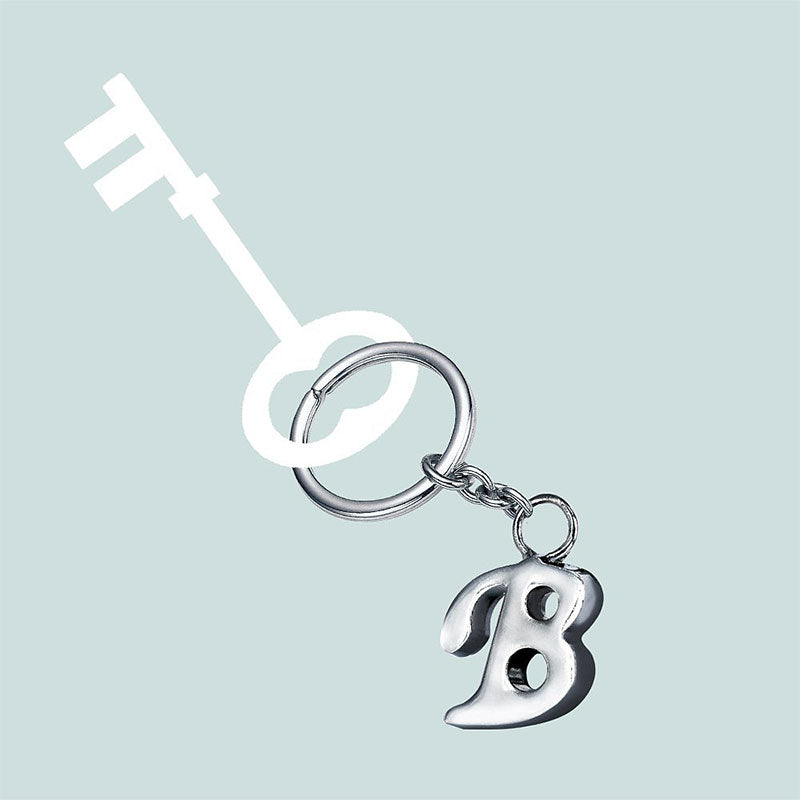 Stylish Letter B Simple Alphabet Key Ring Keychain For Car