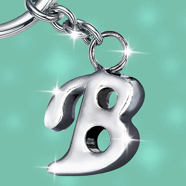 Stylish Letter B Simple Alphabet Key Ring Keychain For Car