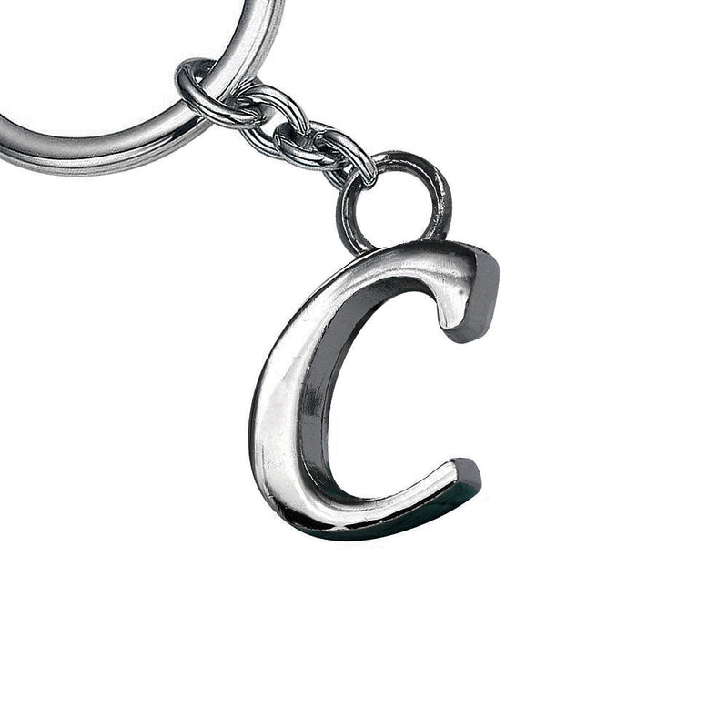 Stylish Letter C Simple Alphabet Key Ring Keychain For Car