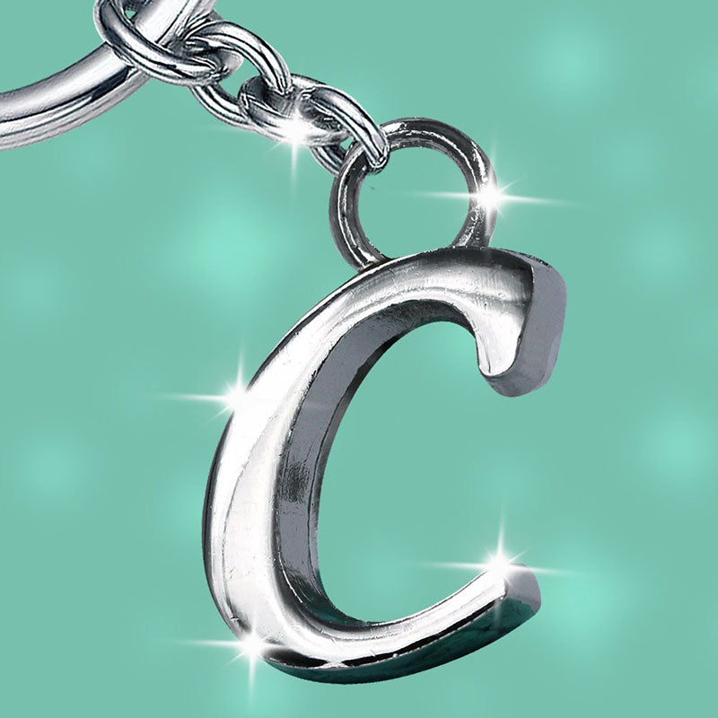 Stylish Letter C Simple Alphabet Key Ring Keychain For Car