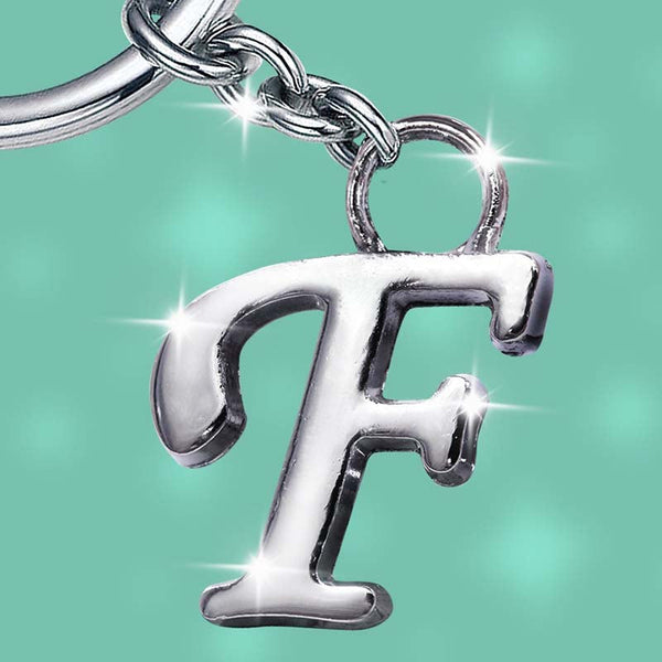 Stylish Letter F Simple Alphabet Key Ring Keychain For Car