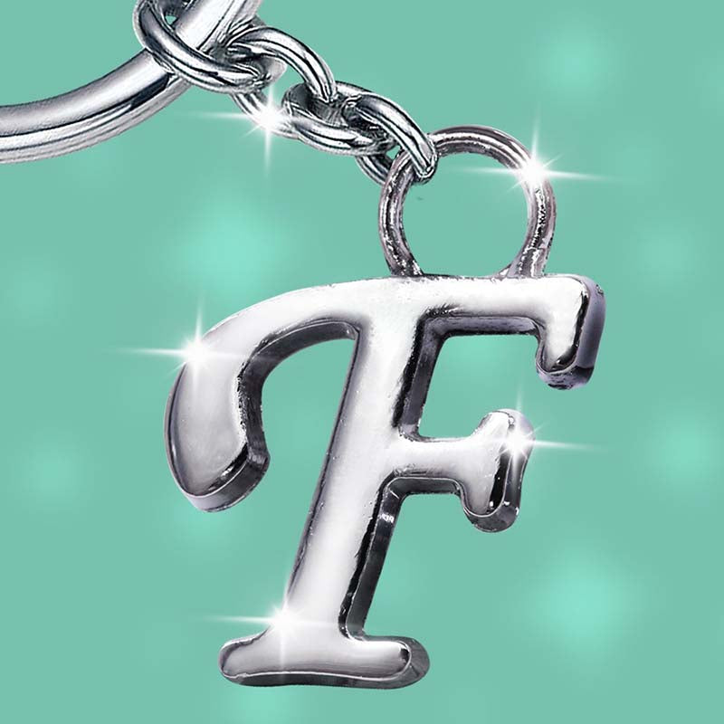Stylish Letter F Simple Alphabet Key Ring Keychain For Car