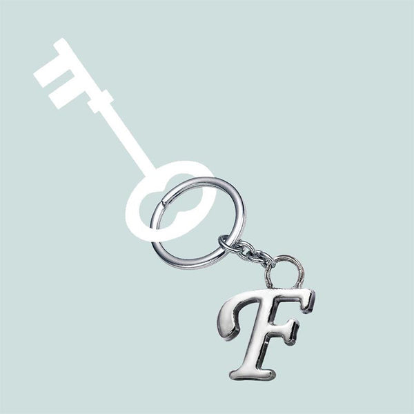 Stylish Letter F Simple Alphabet Key Ring Keychain For Car