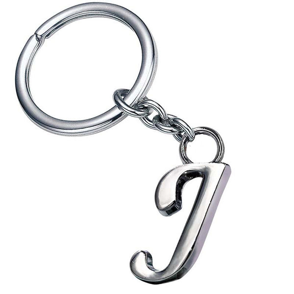 Stylish Letter J Simple Alphabet Key Ring Keychain For Car