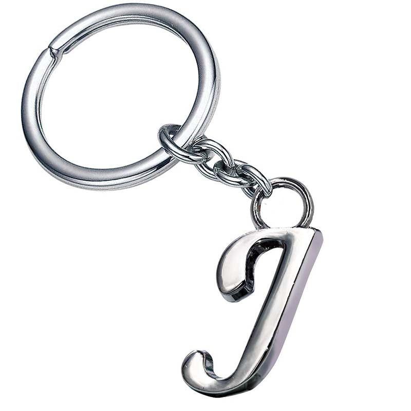 Stylish Letter J Simple Alphabet Key Ring Keychain For Car