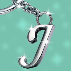 Stylish Letter J Simple Alphabet Key Ring Keychain For Car