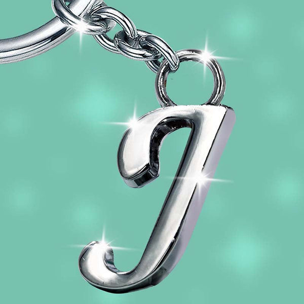 Stylish Letter J Simple Alphabet Key Ring Keychain For Car