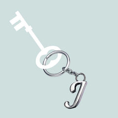 Stylish Letter J Simple Alphabet Key Ring Keychain For Car