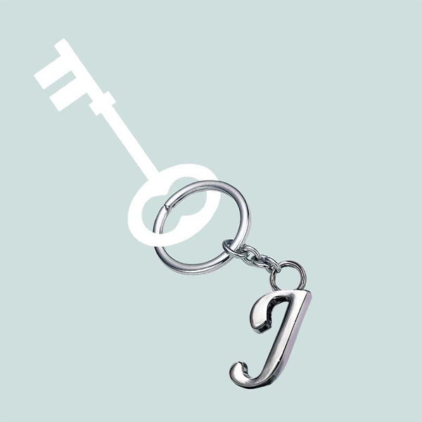 Stylish Letter J Simple Alphabet Key Ring Keychain For Car