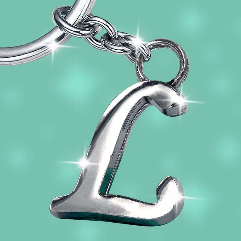 Stylish Letter L Simple Alphabet Key Ring Keychain For Car