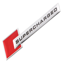 1pcs Red Chrome SUPERCHARGED 3D Metal Car Sticker Emblem Badge Car Bike Decorative