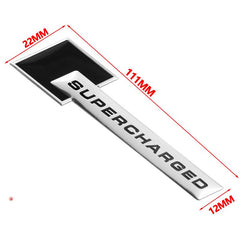 1pcs Black Chrome SUPERCHARGED 3D Metal Car Sticker Emblem Badge Car Bike Decorative