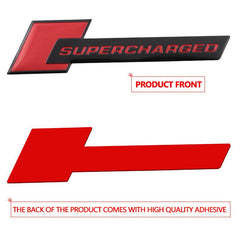 1pcs Red Chrome SUPERCHARGED 3D Metal Car Sticker Emblem Badge Car Bike Decorative