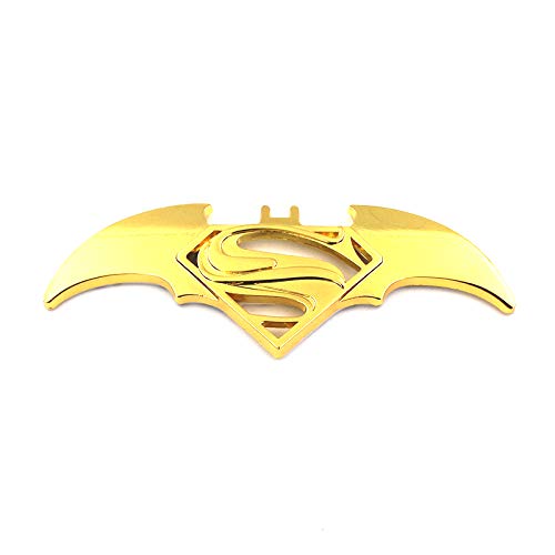 Car 3D BATMAN SUPERMAN GOLD Logo Aluminium Alloy Metal Emblem Badge Sticker Decal New