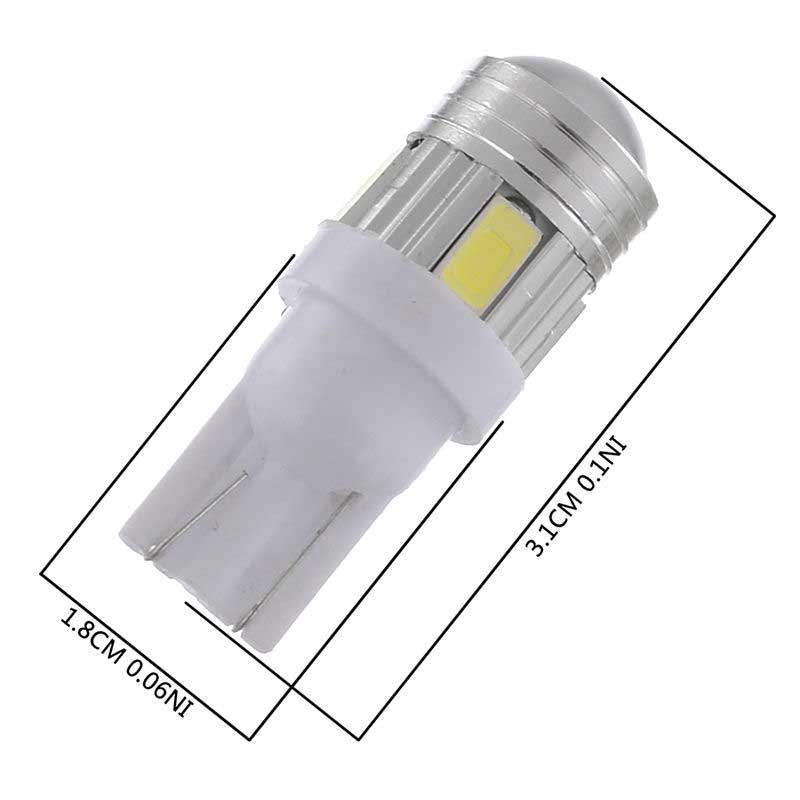 2pcs T10 Blue 6 SMD 5630 LED W5W Projector Car Interior Side Wedge Bulbs Clearance lamp(1009)