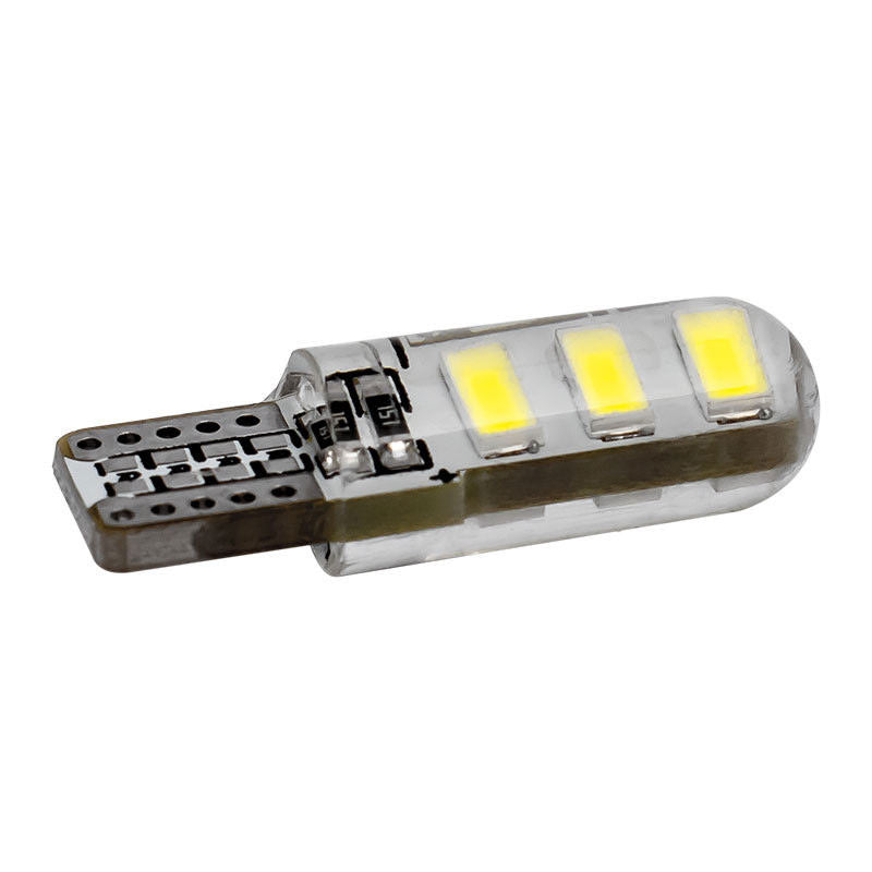 2pcs Blue T10 6 SMD 5W CANBUS ERROR FREE Silica Silicone 194 168 LED Light Bulbs