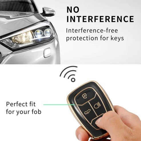 Tata 2 Button Smart TPU Key Cover Compatible For Nexon, Harrier, Tigor BS6, Tigor EV, Safari 2021, Altroz, Safari Gold, Gravitas,