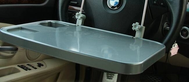 Car Multi Tray Laptop Table Cup Holder Work Desk (Black)