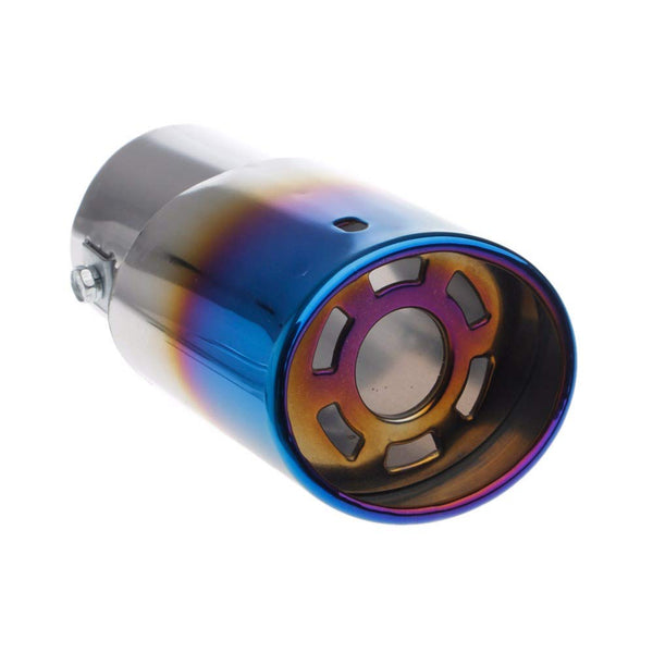 Heavy Jali Straight Burnt Blue Color Universal Stainless Steel Exhaust Tip Pipe Car Rear Exhaust Muffler Modification