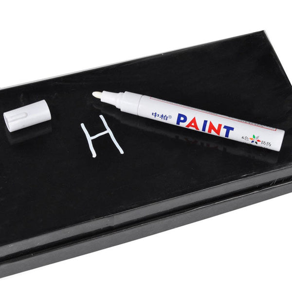 6pcs White Tire Lettering Waterproof Permanent Paint Pens Marker Car Write on Tyre