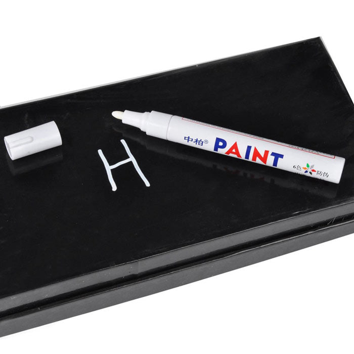 6pcs White Tire Lettering Waterproof Permanent Paint Pens Marker Car Write on Tyre