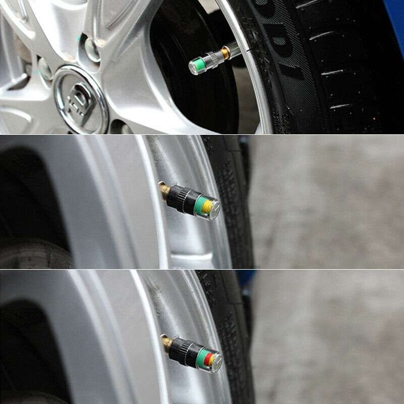 4Pcs/Set Car Tire Tyre Air Pressure Valve Stem Caps Sensor Indicator Alert