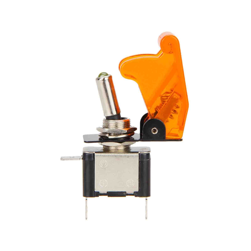 illuminated LED Toggle Switch With Missile Style Flick Cover 12V Car Dash