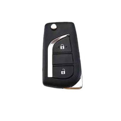Toyota 2 Button Flip Key ABS+Silicone Car Key Cover Case With Keychain Suitable For Innova Crysta, Corolla Altis